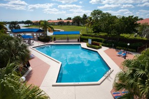 Florida pool with two-toned deck