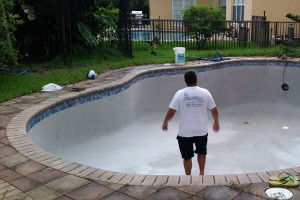Resi pool cleaning in progress