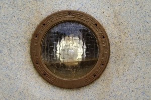 Stained pool light fixture